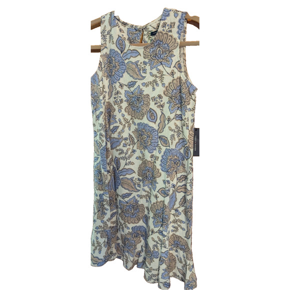 NEW Tommy Hilfiger Sleeveless Linen Dress with Ruffle Hem Size 2 NWT - Picture 1 of 4